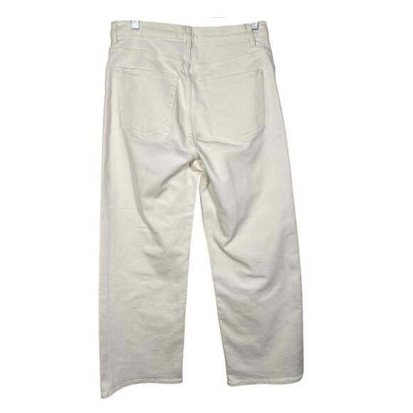 & Other Stories Treasure Cut Wide Leg Jeans Size 30 High Waist Ankle Crop Cream - Picture 2 of 16